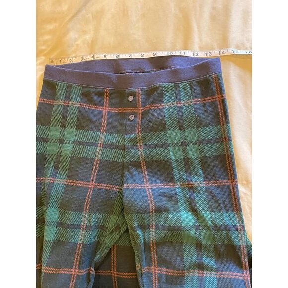 Old Navy Youth 2 Pc Pajama Set Plaid Sz L Top, M Bottom Thermal Pull Ons, EUC - Picture 5 of 6